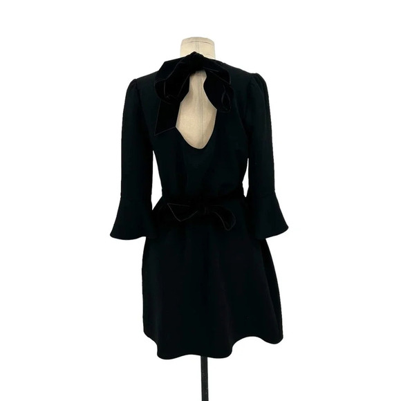 Diane von Furstenberg Augustine Velvet-trimmed Black Dress Size 4 - Picture 5 of 10